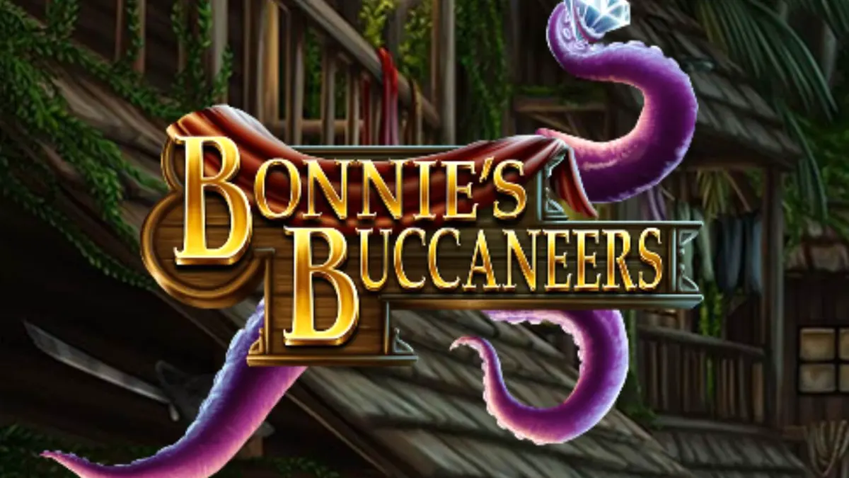 Cena atmosférica do jogo Bonnie’s Buccaneers com baús de tesouro e temática pirata