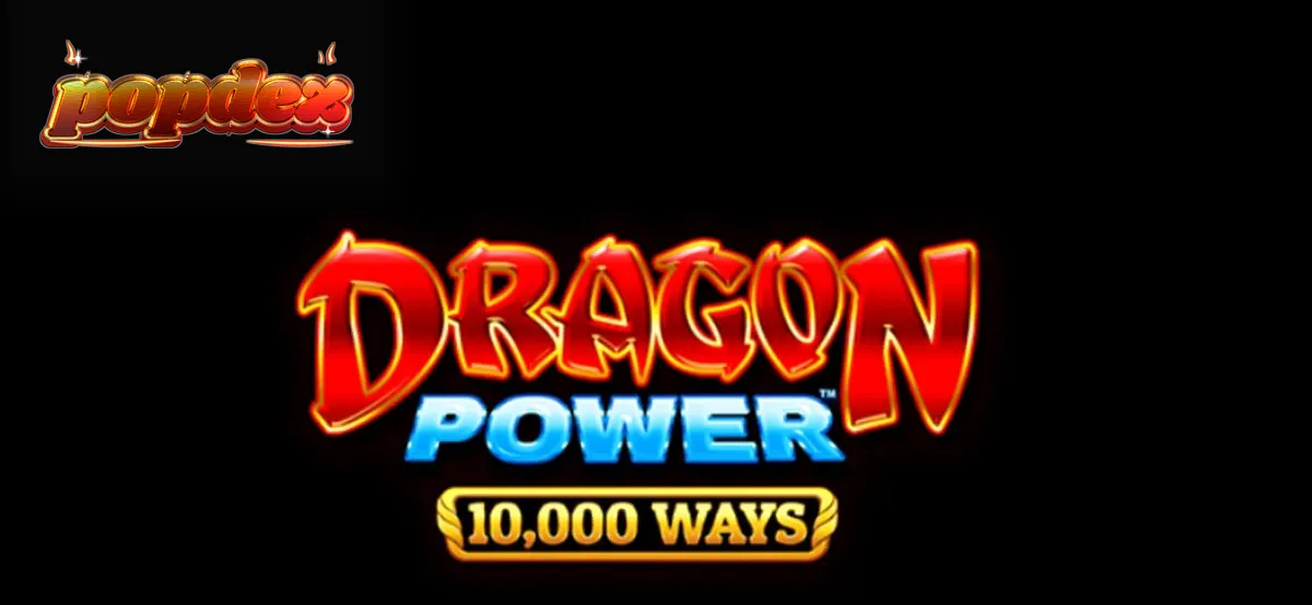 O slot Dragon Power 10,000 Ways com tema de dragão e elementos dourados.
